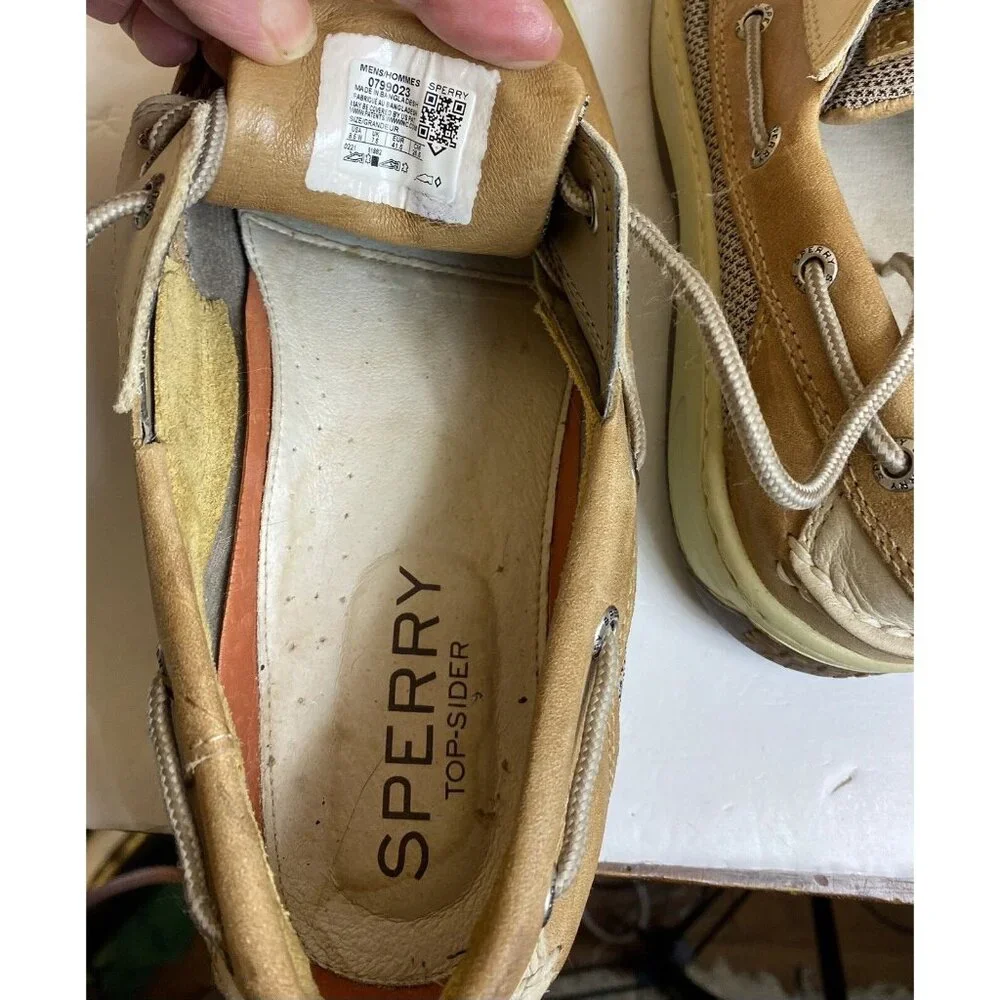 Sperry Mens Top-Sider Billfish 3-Eye Size 8.5 Wide Boat Shoes Camel 0799023